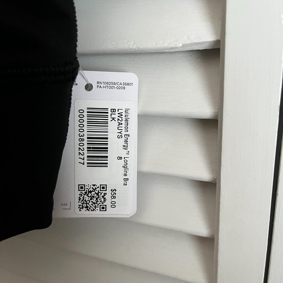 NEW with tags Lululemon Energy Longline Bra Black size 8 - Picture 4 of 9